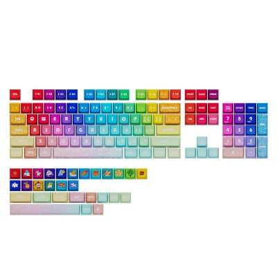 Rainbow 104+29 XDA-like Profile Keycap Set Cherry MX PBT Dye-subbed for Mechanical Gaming Keyboard